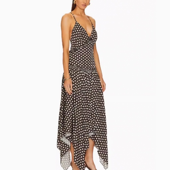 COPY - L'Academie Vara Midi Dress - Chocolate Polka Dots - Picture 2 of 4